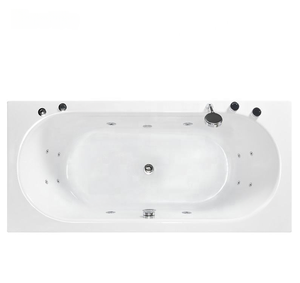 Baignoire en alcôve Baignoire à remous rectangulaire en acrylique blanc avec jets de massage, baignoire spa encastrée et autoportante - Product Image 2