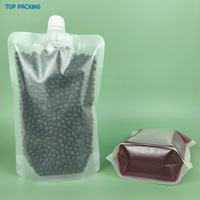 Logo imprimé personnalisé Mylar Doy Pack nourriture jus boisson en forme de liquide Eco Transparent Stand Up pochette bec pochette