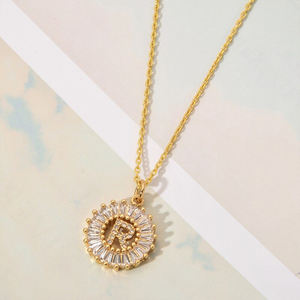 <span class=keywords><strong>2022</strong></span> mode initiale Alphabet lettre pendentif collier 18K plaqué or en acier inoxydable accessoire de fête cuivre bijoux Bijouterie - Product Image 2