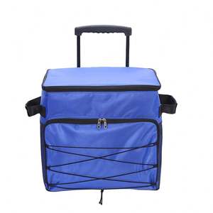 Custom Luxury Trolley Travel Picnic Cooler Bag Leak Proof Portable Insulated Lunch Bag Wheels Eco-Friendly 600D Polyester <b>Foam</b> - Product Image 1