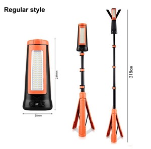 Lampada da Campeggio Ricaricabile con Supporto Telescopico, Base Magnetica, 3 Teste LED Pieghevoli, Ricarica Type-C, Lampada da Lavoro Portatile per Emergenze - Product Image 5