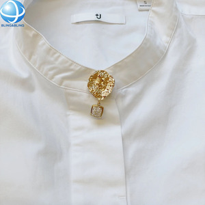 Gold Irregular Design with a <strong>Bow</strong> Charm Pendant Jewelry Button Cover Decorative No Sew Cufflinks Button Covers for Women Shirts - Product Image 2