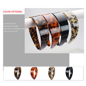 ربطة شعر كلاسيكية بطباعة جلد النمر ، ربطة شعر نسائية عالية الجودة 3 * سميكة 4 * واسعة من فرنسا أسيتات - Product Image 4