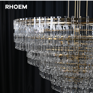 Lustre rond à étages RHOEM RH Marignan, lustre en cristal pour salon, villa, escalier, lampes de luxe, décoration intérieure - Product Image 5