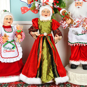 Figurines élégantes de Noël en PVC et tissu représentant des vieilles femmes et des vieux hommes pour vitrine de magasin ou décoration intérieure, idéales pour les modèles de figurines de belle-mère - Product Image 4