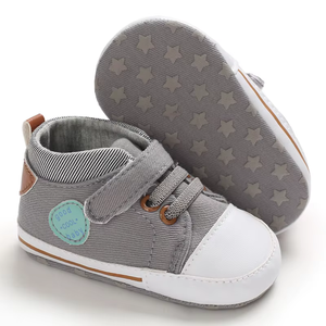 Tela Denim soffice suola primo passo glitterata lacci <span class=keywords><strong>per</strong></span> <span class=keywords><strong>scarpe</strong></span> bambino a piedi nudi <span class=keywords><strong>scarpe</strong></span> da bambino Extra larghe Prewalker <span class=keywords><strong>scarpe</strong></span> da bambino - Product Image 6