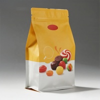 Sac Ziplock à impression personnalisée Sac pochette à fond plat à quatre joints avec soufflet Sac d'emballage alimentaire à 8 joints latéraux