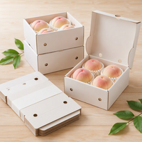 Witte perzikverpakking met beschermende kussentjes en ventilatiegaten, aangepaste logo stenen fruitdoos voor groothandel in boomgaarden