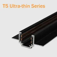 Système d'éclairage sur rail magnétique ultra-mince T5 noir, spot LED moderne encastré flexible, garantie 3 ans pour l'intérieur