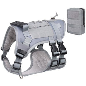 ชุดเสื้อกั๊กสายรัดไนลอนยุทธวิธีปรับได้สำหรับสุนัขขนาดใหญ่ปรับได้ทนทานสำหรับการฝึกล่าสัตว์สัตว์เลี้ยงลายสก๊อตสะท้อนแสง - Product Image 4