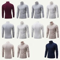 Pull en maille à col montant pour homme, tricot torsadé, style européen et américain, chaud et décontracté, automne-hiver