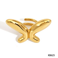 Bague ajustable en acier inoxydable Gaovo pour femme, design papillon, bijou fantaisie minimaliste et créatif, accessoire de mode, cadeau