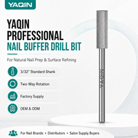 Yaqin manucure salon de manucure approvisionnement rotation bidirectionnelle sécurité professionnelle 3/32 ''carbure Nature tampon à ongles foret à ongles