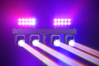 Projecteur de scène portable à 4 têtes mobiles pour piste de danse, avec combinaison de ombres dynamiques, DMX512 RGBW Beam Par Light