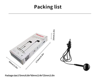 Écouteurs Mono filaires universels jetables de 3.5mm Écouteurs de musique intra-auriculaires à un seul côté Écouteurs de basse filaires pour Iphone Android Pc