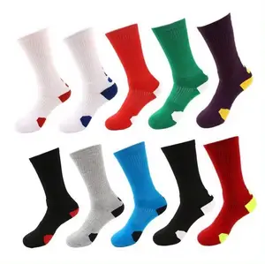 Atletismo baloncesto equipo deportes logotipo personalizado cuatro estaciones transpirable calcetines deportivos de punto