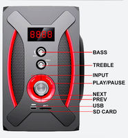Sistema de Altavoces Multimedia de 2.1 Canales, Altavoces con Subwoofer para Cine en Casa con Luces LED