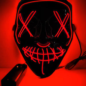 EL Cold Light Shining Benutzer definierte LED Glowing Mask Halloween Ghosts Adult Glow-Up Prom Party Dekorative Maske - Product Image 3