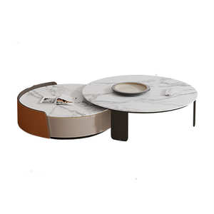 Đầy màu sắc đồ nội thất phòng khách đặt yên da TV đứng hiện đại slab Top Bàn cà phê thiết lập - Product Image 3