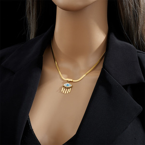 Collana con ciondolo con nappa occhio turco malvagio unico gioiello Vintage in acciaio inossidabile opify <span class=keywords><strong>agente</strong></span> Dropshiping - Product Image 4