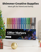 Stylos marqueurs scintillants métalliques en acrylique, 24 couleurs, pour adultes, bricolage, artisanat, dessin, fournitures de scrapbooking