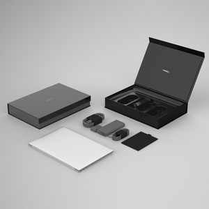 Écouteurs de luxe personnalisés noirs Usb exquis boîte en papier rigide emballage de chargeur d'ordinateur portable produit numérique boîte-cadeau d'affaires simple - Product Image 2