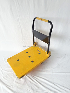 Handige 300kg draagkracht opvouwbare stalen frame handkar met duurzaam kunststof platform voor gereedschap, draagbaar voor industrieel gebruik thuis of op het werk - Product Image 6