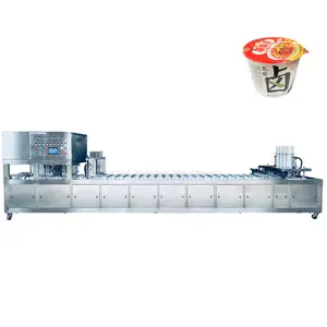 Paper Bowl Ramen Packing Pasta Container Packaging Instant Noodles In-line Type Automatic Cup Sealing Machine
