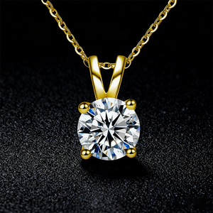 Collar de Moissanita 0.5CT 1CT 2CT 3CT, Collar de Plata de Ley 925 con Certificado Gra - Product Image 1