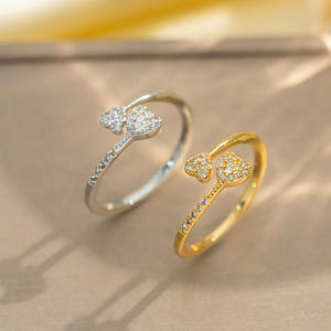 Bague en zircon sertie <span class=keywords><strong>de</strong></span> diamants pleine brillance, version coréenne, pour femmes, ouverture <span class=keywords><strong>de</strong></span> la bague réglable, accessoire <span class=keywords><strong>de</strong></span> mode célèbre sur Internet - Product Image 4