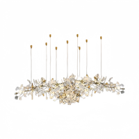 Lustre de restaurant en forme de feuille de Ginkgo, design nordique créatif, personnalisé, ABS + métal, pour hall d'hôtel, haut de gamme, intelligent, à intensité variable