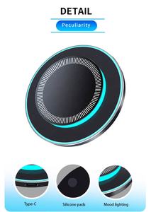 新潮流产品2025环境发光二极管灯磁性无线充电器手机15w快速充电器无线充电板 - Product Image 6