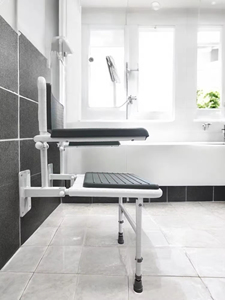 Factory Direct Sale Height Adjustable Safety Seat Wall Mounted Folding Shower Seat <b>Bath</b> Chair with Armrests - Product Image 3
