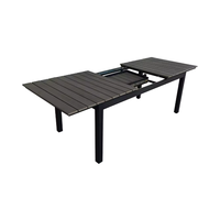 Table à manger extérieure en aluminium enduite de poudre extensible moderne gris foncé/clair meubles en métal durables pour les hôtels de cour de patio