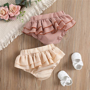 Logo personnalisé RTS vêtements pour nouveau-né, <span class=keywords><strong>culotte</strong></span> en coton à carreaux PP, bas à volants pour bébé garçon et fille - Product Image 1