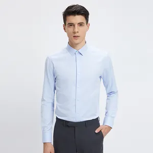 Fabriek Directe Verkoop Klassieke Effen Kleur Single-Breasted Lange Mouwen Mannen Dress Shirts