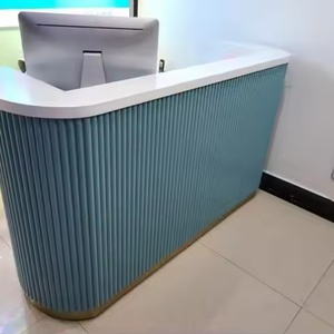 Muebles de Oficina, Salón de Belleza, Mostrador de Recepción Pequeño y Moderno de Color Verde - Product Image 6