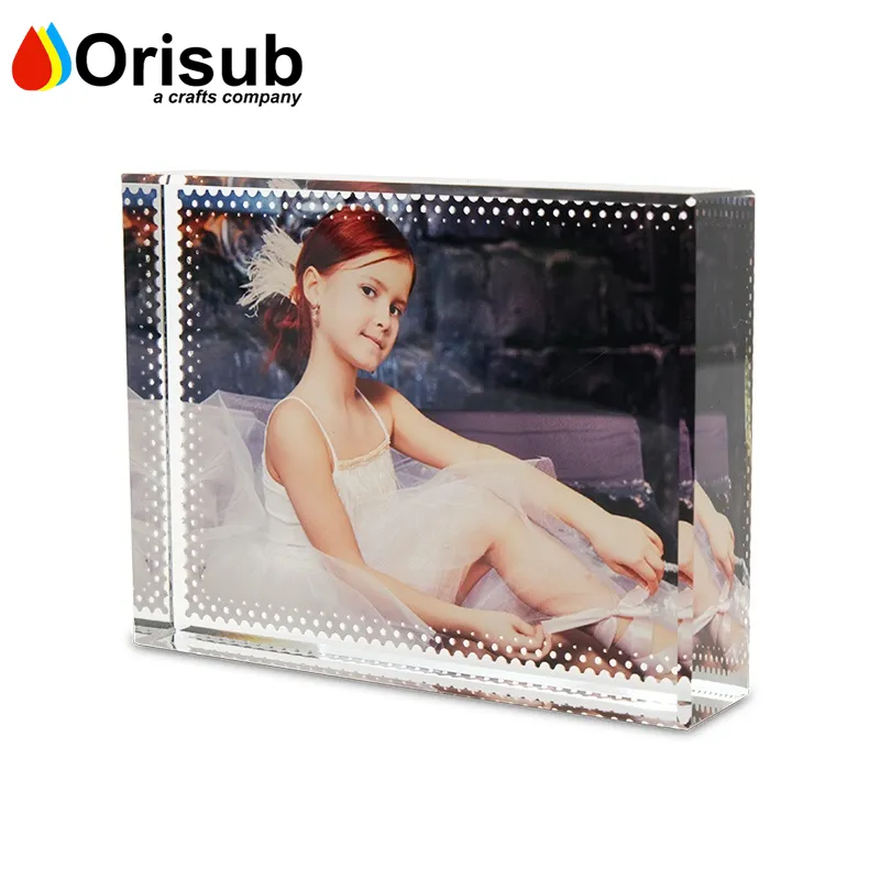 Panel fotográfico de cristal de sublimación en blanco con diseño personalizado