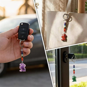 Llavero <span class=keywords><strong>de</strong></span> Caballo <span class=keywords><strong>de</strong></span> Cristal Natural, Gema Energética Curativa, Cristal Tallado a Mano, Amuleto Espiritual para Bolsa, Cuarzo, Llavero <span class=keywords><strong>de</strong></span> 7 Chakras para Regalo - Product Image 3