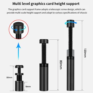 Tishric Verstelbare Telescopische Roterende Schroef Videokaart Sag Beugel Jack Metalen Gpu Houder Voor Desktop Pc Case Cpu Houder-Op Voorraad!