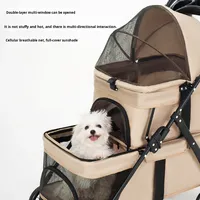 Poussette pour animaux de compagnie en métal à double couche, légère et pliable pour une utilisation en extérieur, adaptée aux chiens et aux chats, vente en gros transfrontalière