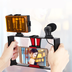 Kit de photographie mobile Puluz Fat Cow, kit de cage pour diffusion en direct mobile, équipé d'un éclairage supplémentaire, d'un microphone, d'un trépied - Product Image 3