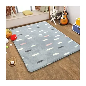 Karpet Flanel Cetakan Abu-abu Besar untuk Anak-anak, Karpet Flanel Cetakan Abu-abu untuk Anak-anak, Karpet Main Bayi Anti Selip, Dapat Dicuci, Karpet Area Kamar Anak-anak