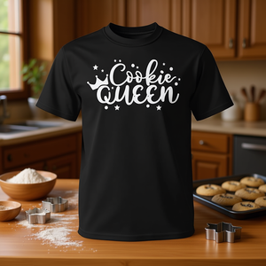 T-shirt Cookie Queen nera unisex per adulti taglia media - Product Image 3