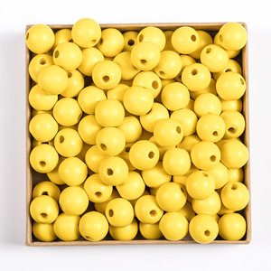 16mm Natural Wood <b>Beads</b> <b>Color</b> Natural Wood <b>Beads</b> Colorful Round Wood <b>Beads</b> with Holes DIY Accessories - Product Image 3