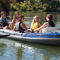 Bateau gonflable INTEX Excursion 5 pour cinq personnes 68325, kayak en PVC, emballage en boîte de couleur, ensemble avec pompe, rames, sac
