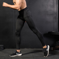 Pantalons de sport pour hommes, solides, longs, serrés, d'entraînement, de course à pied, en maille, à séchage rapide, extensibles, en nylon, fabrication de vêtements OEM et ODM