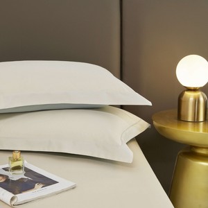 Conjunto de Roupa de Cama em Tecido de Algodão 100% Bege, Lençol Macio, Fronha de Cor Sólida, Atacadista - Product Image 4