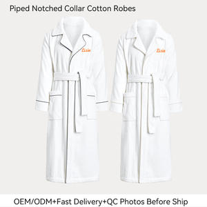 <span class=keywords><strong>Accappatoio</strong></span> di Lusso con Bordi a Contrasto in 100% Cotone Egiziano, Morbido e Assorbente, con Colletto a Risvolto, per <span class=keywords><strong>Uomo</strong></span> e Donna - Product Image 1