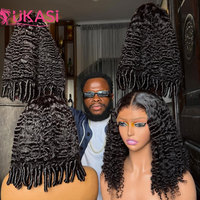 Pelucas de cabello humano virgen vietnamita rizado suelto 15A, sin pegamento, con ondas de agua, encaje frontal HD, cutícula alineada, pelucas frontales.